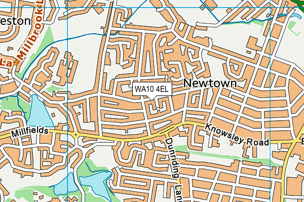 WA10 4EL map - OS VectorMap District (Ordnance Survey)