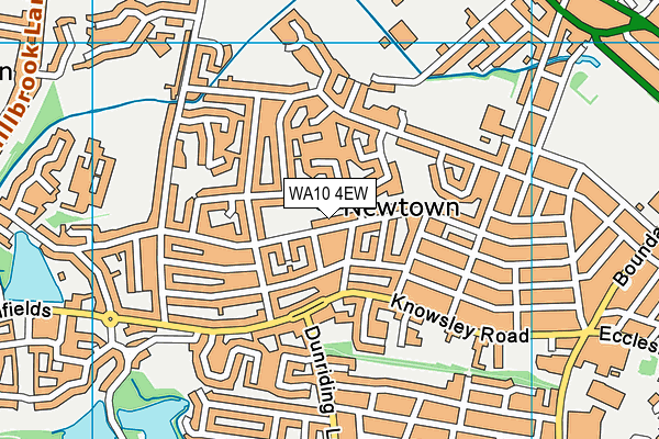 WA10 4EW map - OS VectorMap District (Ordnance Survey)