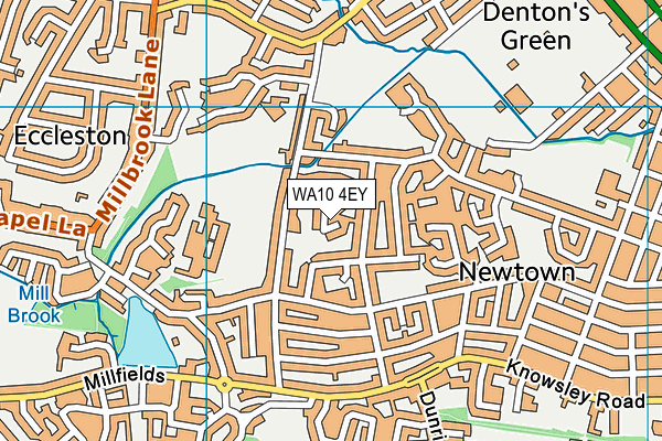 WA10 4EY map - OS VectorMap District (Ordnance Survey)