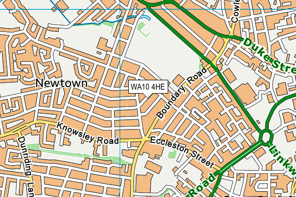 WA10 4HE map - OS VectorMap District (Ordnance Survey)