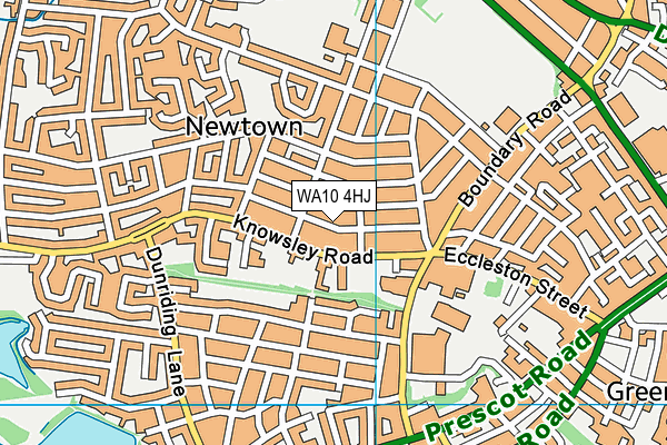 WA10 4HJ map - OS VectorMap District (Ordnance Survey)