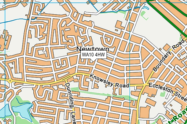 WA10 4HW map - OS VectorMap District (Ordnance Survey)