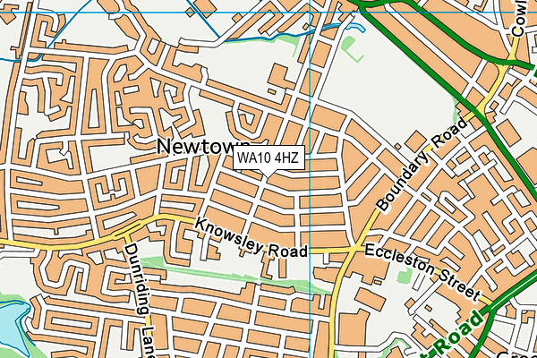 WA10 4HZ map - OS VectorMap District (Ordnance Survey)