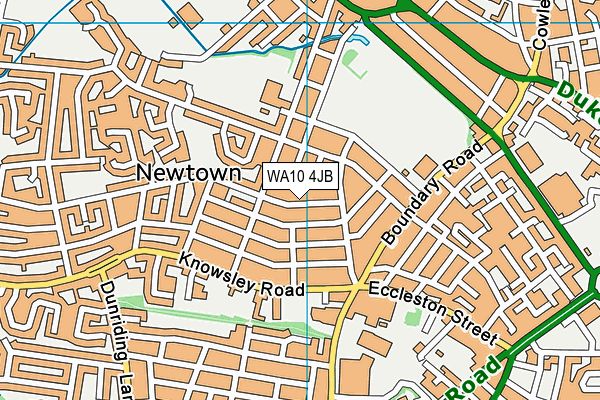 WA10 4JB map - OS VectorMap District (Ordnance Survey)