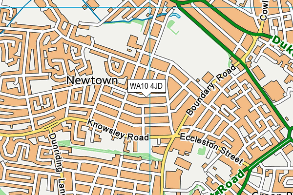 WA10 4JD map - OS VectorMap District (Ordnance Survey)
