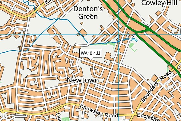 WA10 4JJ map - OS VectorMap District (Ordnance Survey)