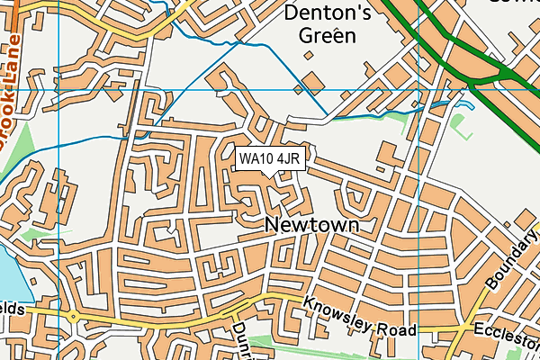 WA10 4JR map - OS VectorMap District (Ordnance Survey)
