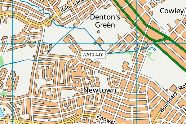 WA10 4JY map - OS VectorMap District (Ordnance Survey)