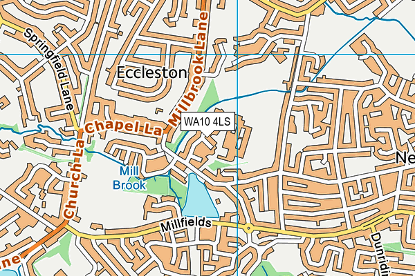 WA10 4LS map - OS VectorMap District (Ordnance Survey)