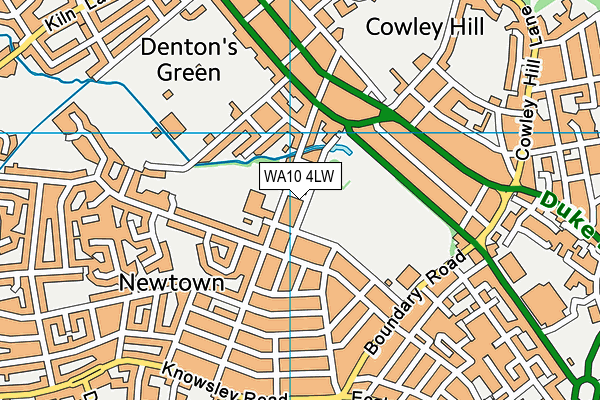 WA10 4LW map - OS VectorMap District (Ordnance Survey)