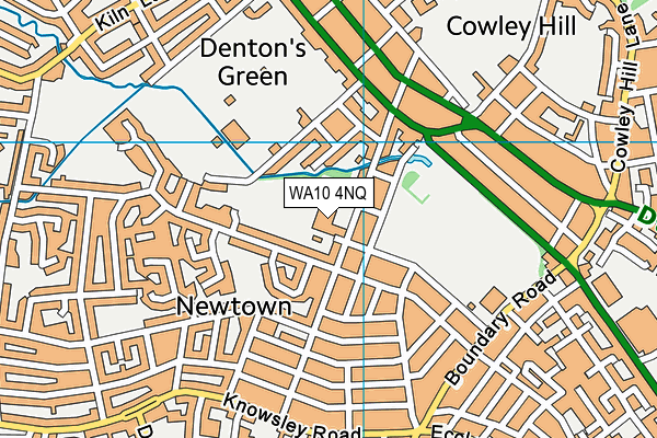 Queen's Park CofE/Urc Primary School map (WA10 4NQ) - OS VectorMap District (Ordnance Survey)