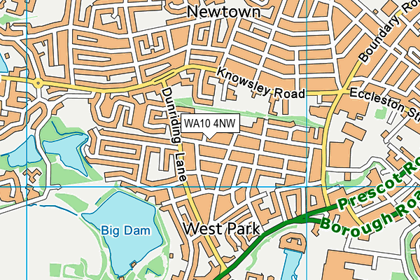 WA10 4NW map - OS VectorMap District (Ordnance Survey)
