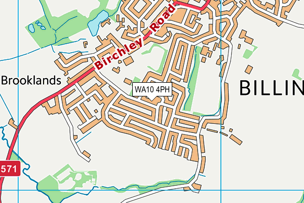 WA10 4PH map - OS VectorMap District (Ordnance Survey)