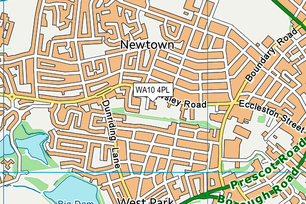 WA10 4PL map - OS VectorMap District (Ordnance Survey)