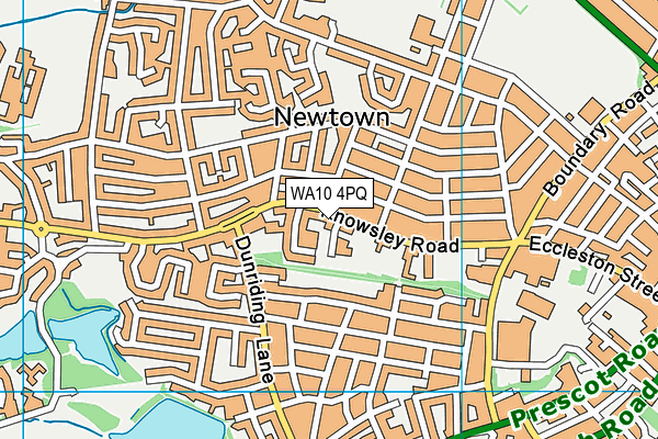 WA10 4PQ map - OS VectorMap District (Ordnance Survey)