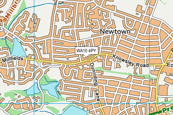 WA10 4PY map - OS VectorMap District (Ordnance Survey)