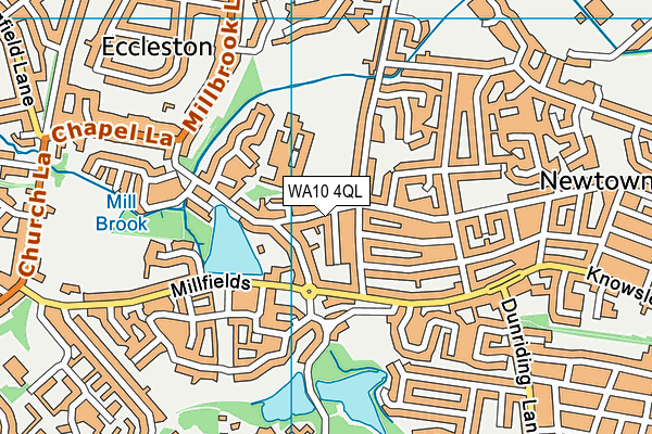 WA10 4QL map - OS VectorMap District (Ordnance Survey)