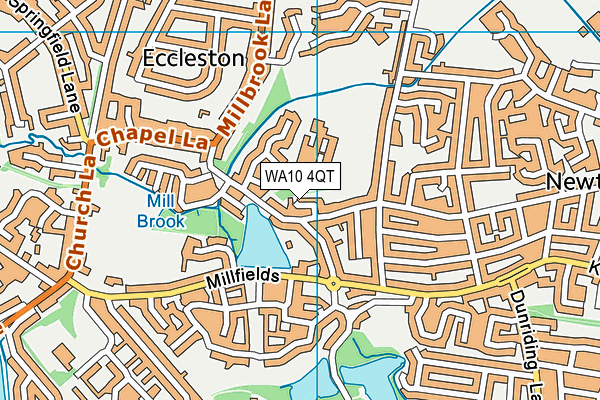 WA10 4QT map - OS VectorMap District (Ordnance Survey)