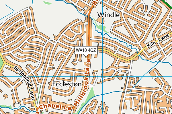 WA10 4QZ map - OS VectorMap District (Ordnance Survey)