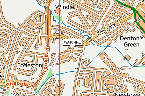 WA10 4RE map - OS VectorMap District (Ordnance Survey)