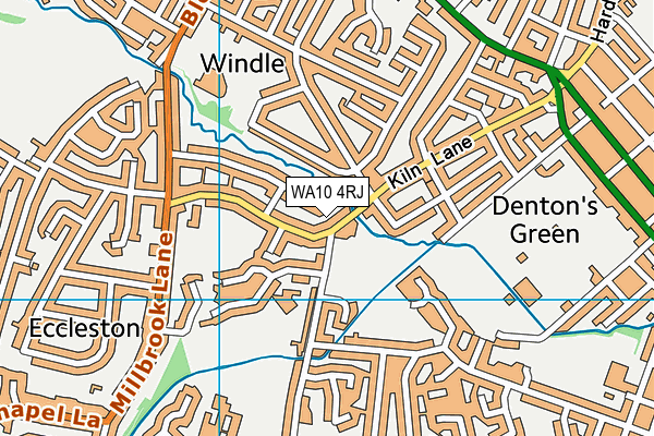 WA10 4RJ map - OS VectorMap District (Ordnance Survey)