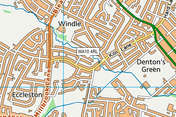 WA10 4RL map - OS VectorMap District (Ordnance Survey)