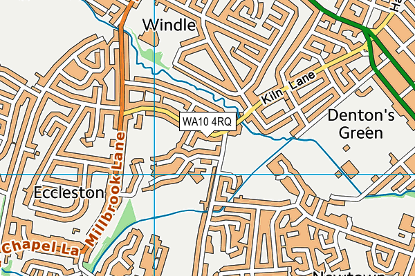 WA10 4RQ map - OS VectorMap District (Ordnance Survey)