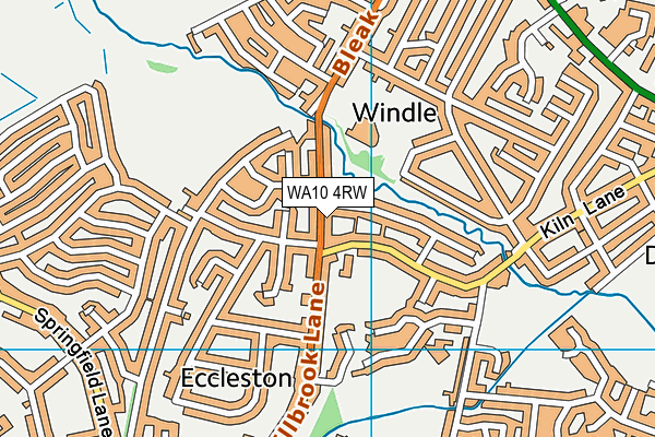 WA10 4RW map - OS VectorMap District (Ordnance Survey)