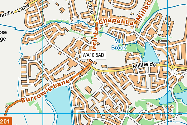 WA10 5AD map - OS VectorMap District (Ordnance Survey)