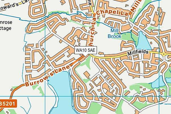 WA10 5AE map - OS VectorMap District (Ordnance Survey)