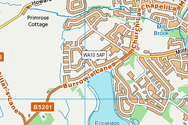 WA10 5AP map - OS VectorMap District (Ordnance Survey)