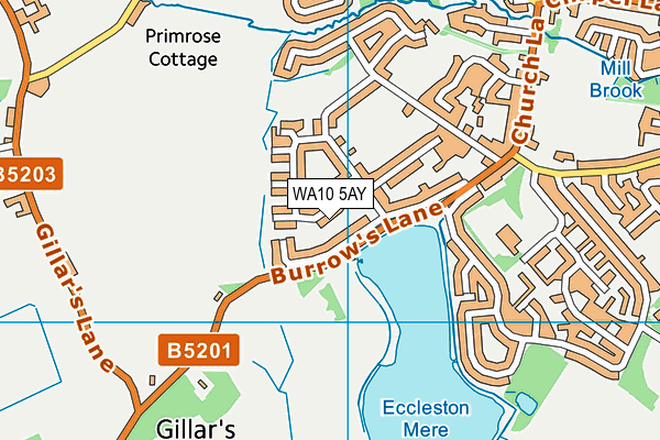WA10 5AY map - OS VectorMap District (Ordnance Survey)