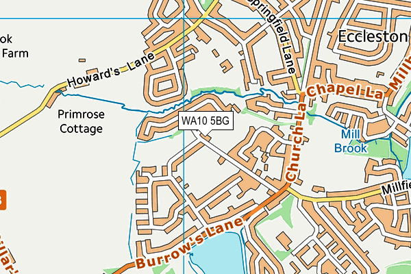 WA10 5BG map - OS VectorMap District (Ordnance Survey)