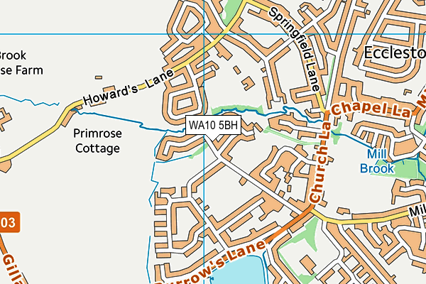 WA10 5BH map - OS VectorMap District (Ordnance Survey)