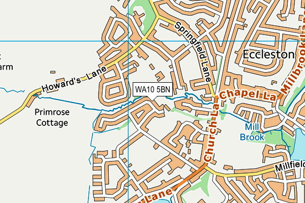 WA10 5BN map - OS VectorMap District (Ordnance Survey)