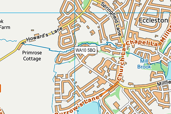 WA10 5BQ map - OS VectorMap District (Ordnance Survey)