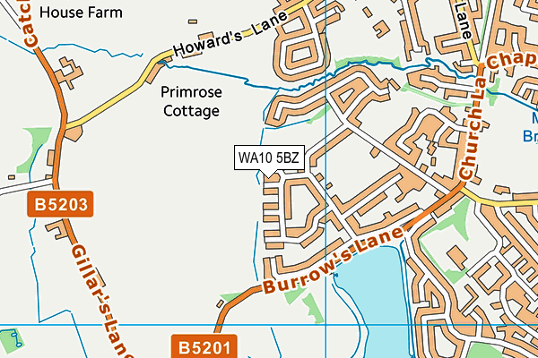 WA10 5BZ map - OS VectorMap District (Ordnance Survey)