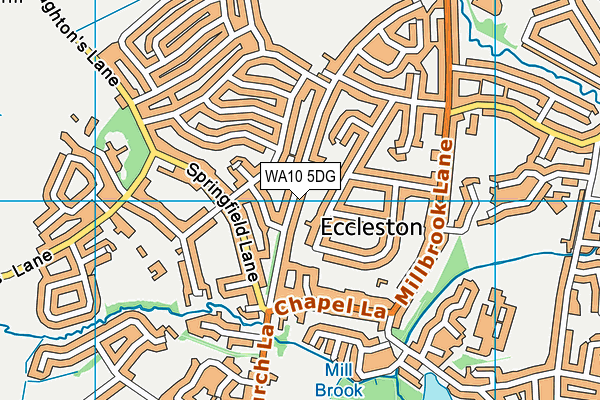 WA10 5DG map - OS VectorMap District (Ordnance Survey)