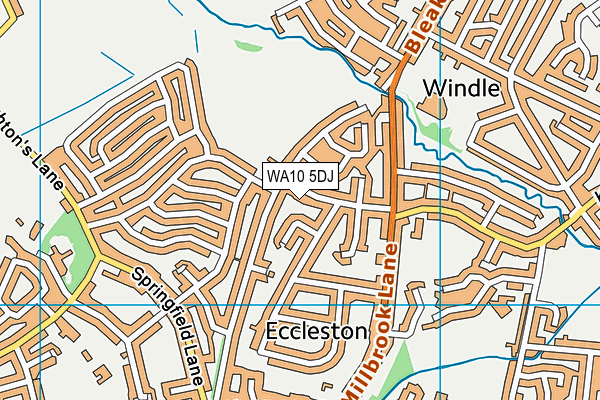 WA10 5DJ map - OS VectorMap District (Ordnance Survey)