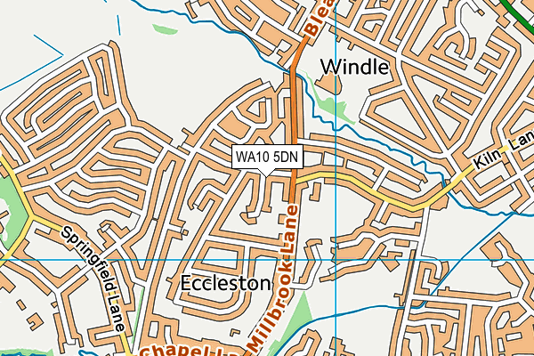 WA10 5DN map - OS VectorMap District (Ordnance Survey)