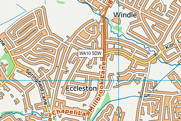 WA10 5DW map - OS VectorMap District (Ordnance Survey)