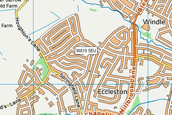 WA10 5EU map - OS VectorMap District (Ordnance Survey)