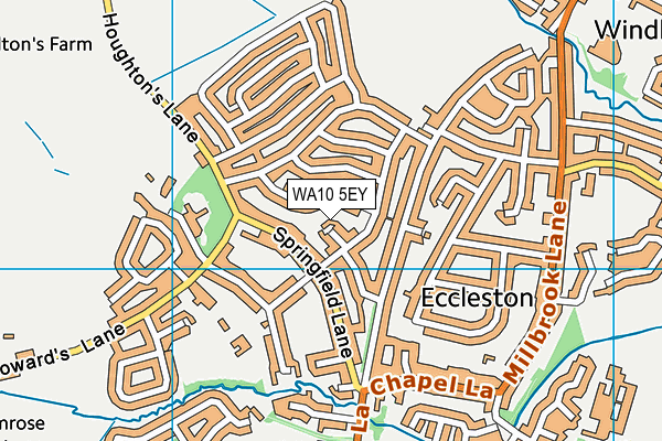 WA10 5EY map - OS VectorMap District (Ordnance Survey)