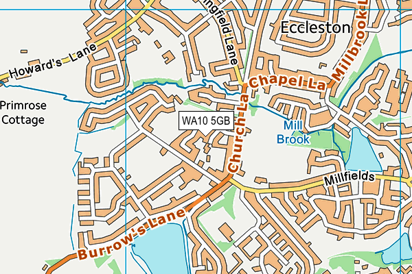 WA10 5GB map - OS VectorMap District (Ordnance Survey)