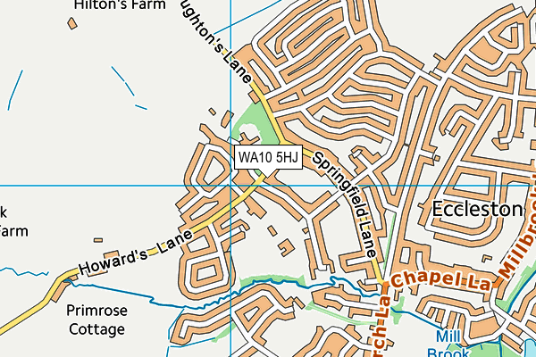 WA10 5HJ map - OS VectorMap District (Ordnance Survey)