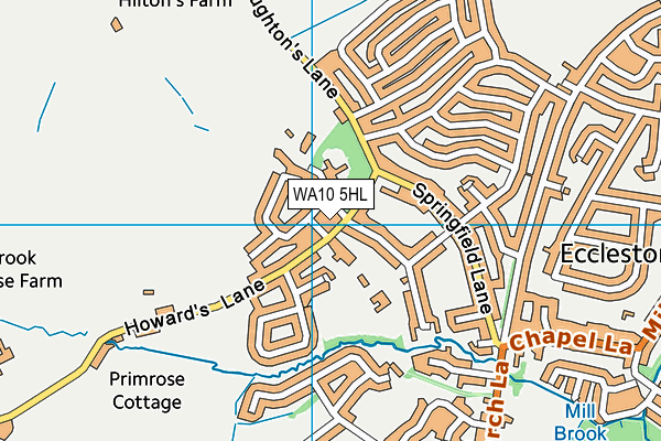 WA10 5HL map - OS VectorMap District (Ordnance Survey)