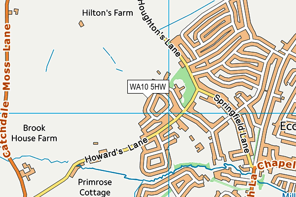 WA10 5HW map - OS VectorMap District (Ordnance Survey)