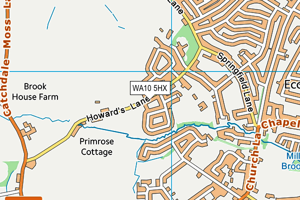WA10 5HX map - OS VectorMap District (Ordnance Survey)