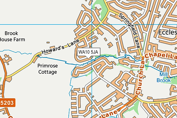 WA10 5JA map - OS VectorMap District (Ordnance Survey)