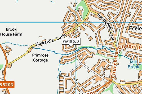 WA10 5JD map - OS VectorMap District (Ordnance Survey)